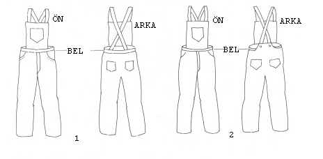 Technical drawing of the leggings Şekil 1. Taytın teknik çizimi